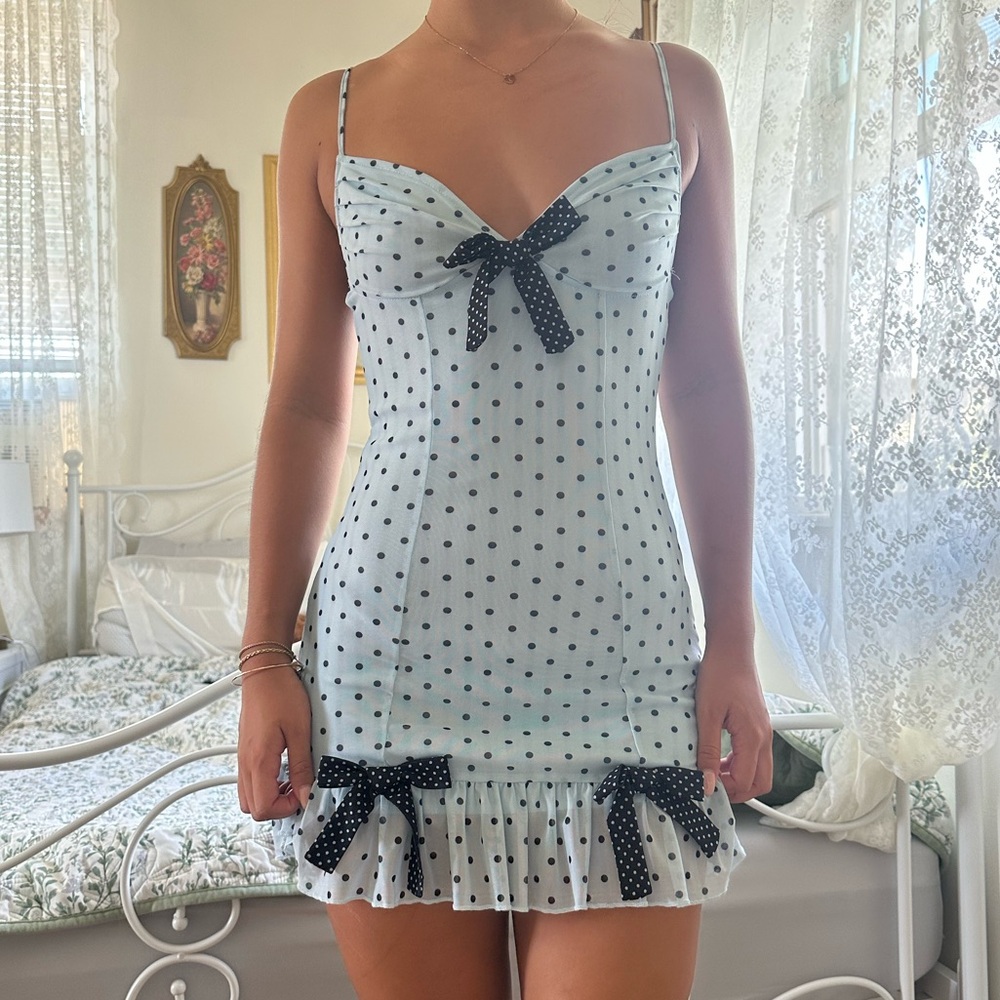 Motel Rocks polka dot mini dress